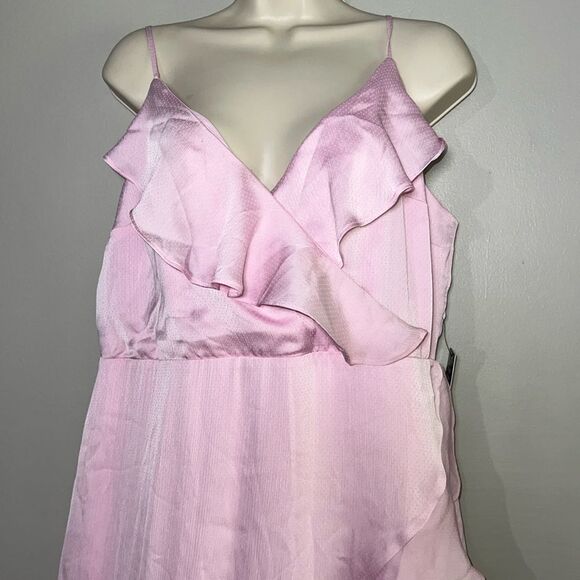 NWT Express Conscious Edit Ruffle Wrap Front Hi-Lo Maxi Dress - Picture 6 of 10